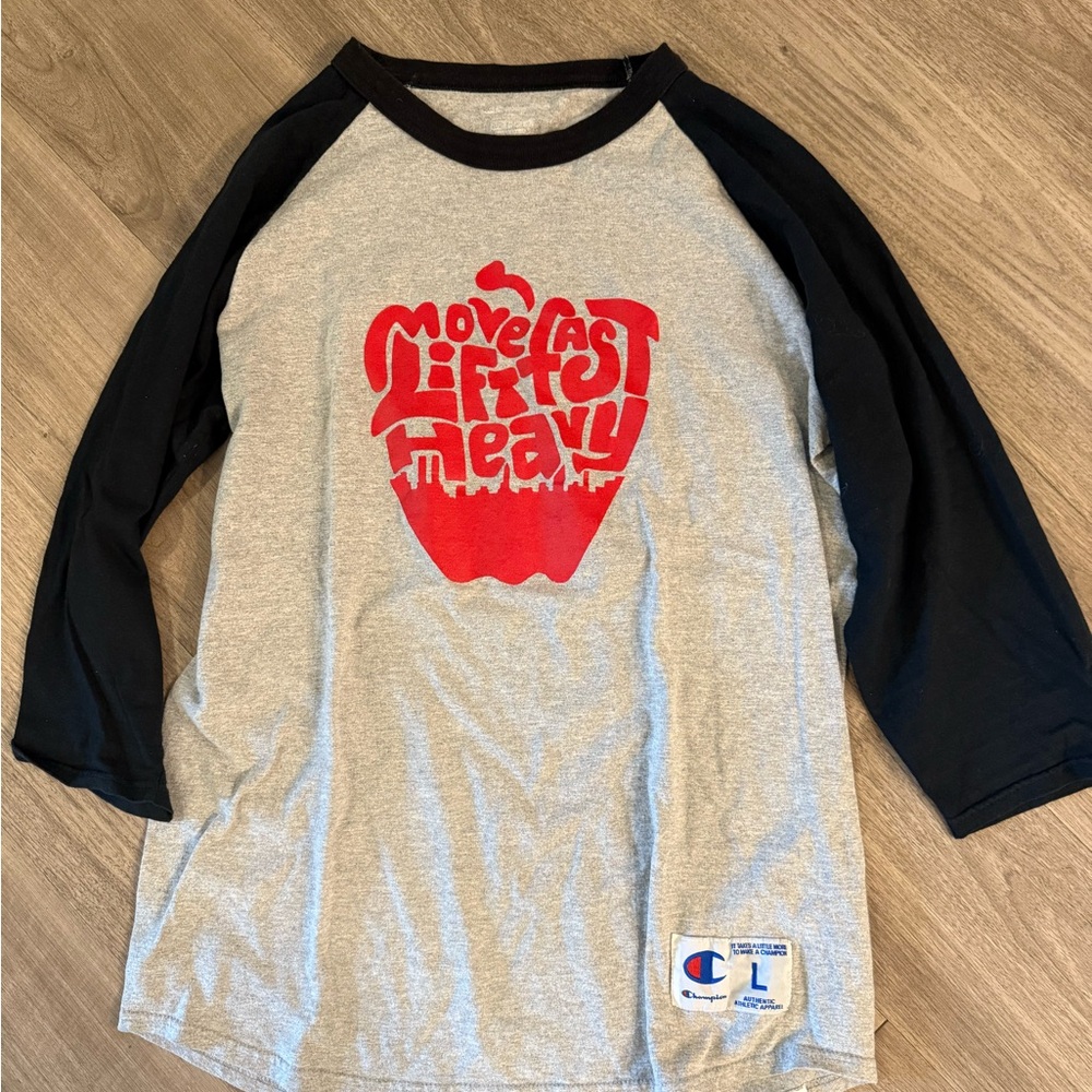 Move Fast Lift Heavy Big Apple 3/4 Sleeve